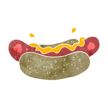 Retro karikatür hotdog