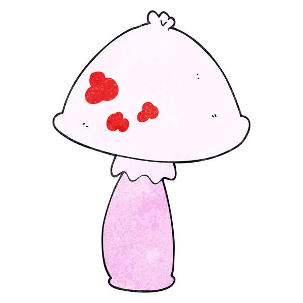 Champignon dessin animé texturé — Image vectorielle