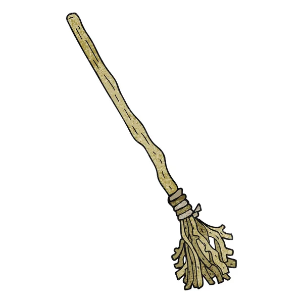 Textured cartoon witch's broom — Stock Vector