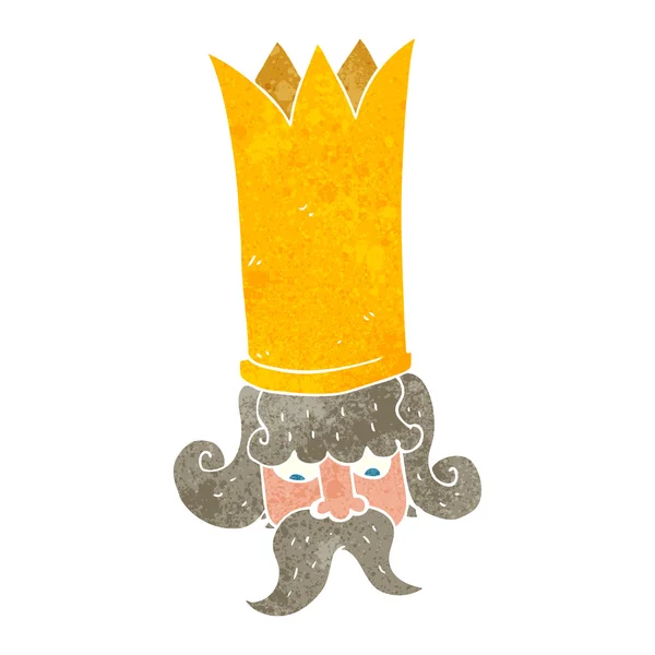 巨大的皇冠的复古卡通国王 — 图库矢量图片