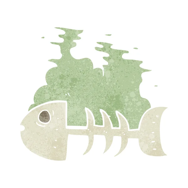 レトロな漫画魚の骨 — ストックベクタ