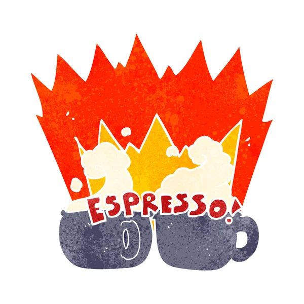 Café expresso retro dos desenhos animados — Vetor de Stock