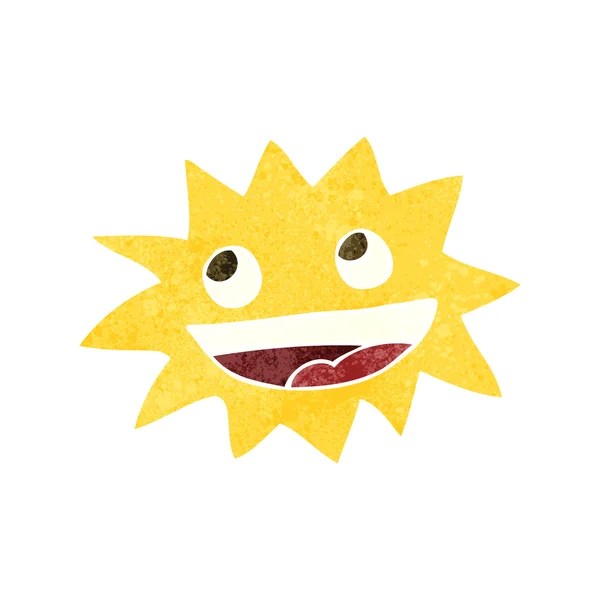 Estrela de desenho animado retrô com rosto — Vetor de Stock