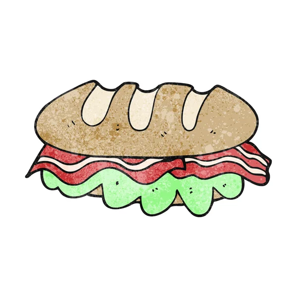 Texturizado desenho animado enorme sanduíche —  Vetores de Stock