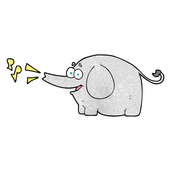 Texturierter Cartoon trompetet Elefant — Stockvektor