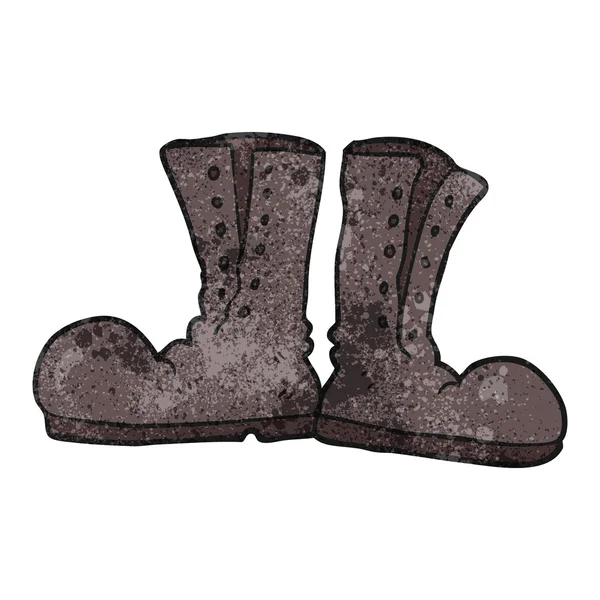 Textured cartoon shiny army boots — Stock Vector