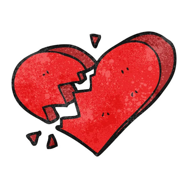 Texturerat cartoon broken heart — Stock vektor