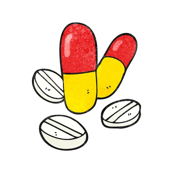 Textured cartoon pills — Stock Vector