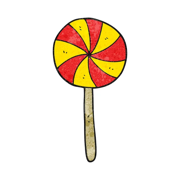 Texturerat cartoon candy lollipop — Stock vektor