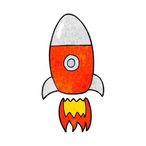 Textured cartoon flying rocket — Stock Vector