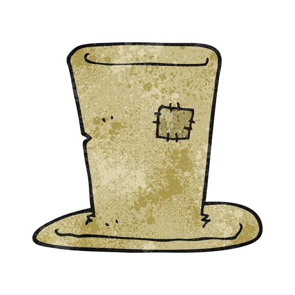 Getextureerde cartoon vagebond top hat — Stockvector