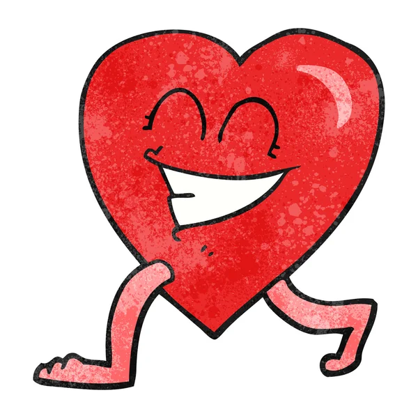 Corazón caminando caricatura texturizada — Vector de stock