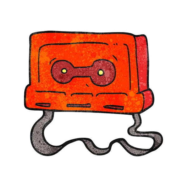 Getextureerde cartoon cassette tape — Stockvector