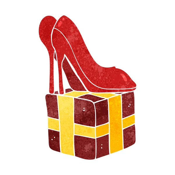 Ретро мультфільм високі каблуки взуття подарунок — стоковий вектор