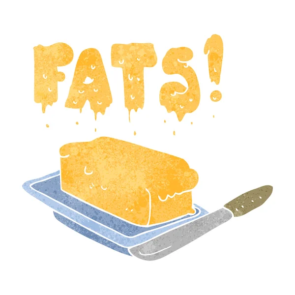 复古卡通黄油脂肪 — 图库矢量图片
