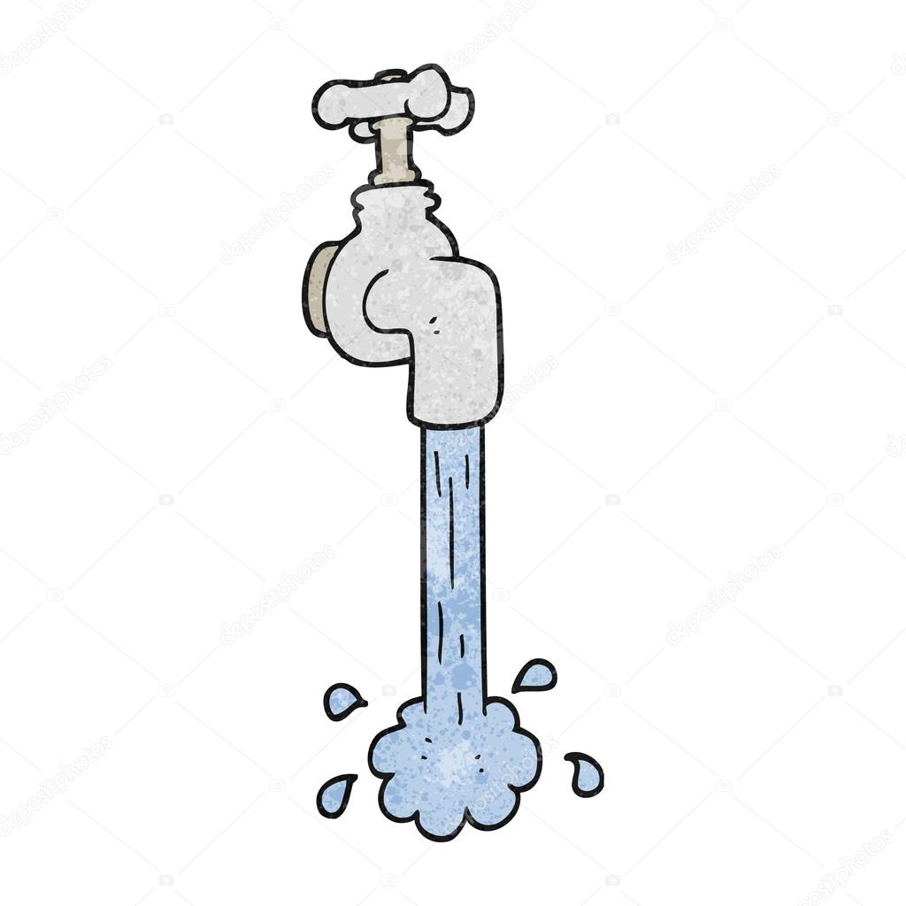 textured cartoon running faucet