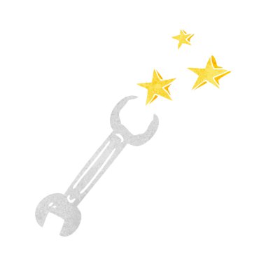 Retro karikatür somun anahtarı