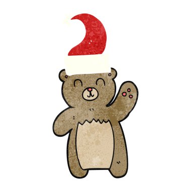 Retro karikatür ayıcık sallayarak