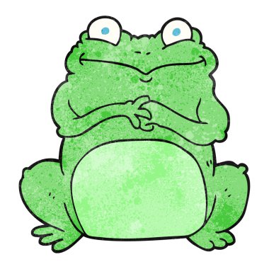 dokulu karikatür komik kurbağa