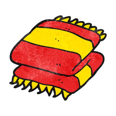 dokulu karikatür katlanmış havlu