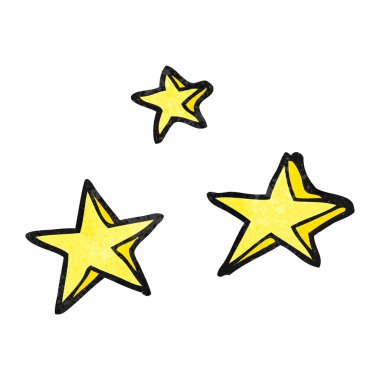 dokulu karikatür dekoratif yıldız doodle