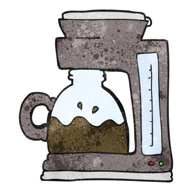 dokulu karikatür kahve makinesi