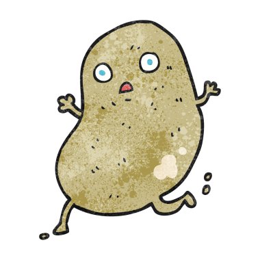 çalışan dokulu karikatür patates