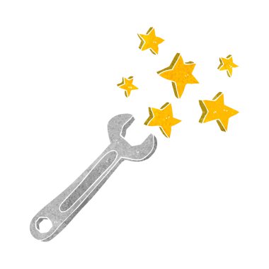 Retro karikatür somun anahtarı