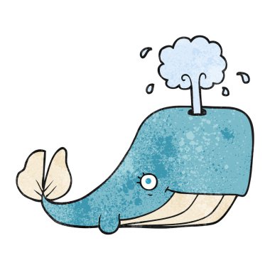 su spouting dokulu karikatür balina