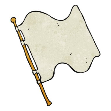 Retro çizgi film beyaz bayrak