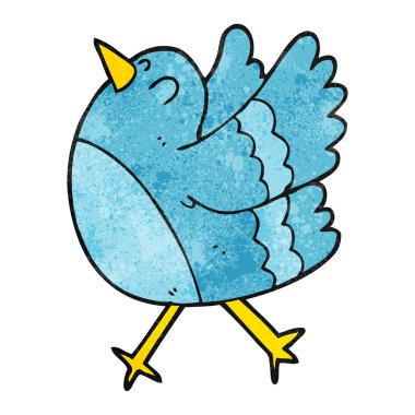dokulu karikatür mutlu kuş
