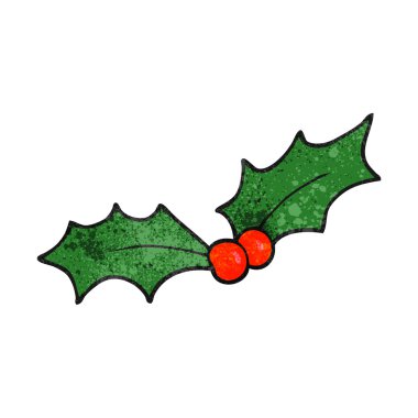 dokulu karikatür Noel holly