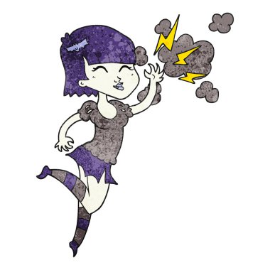 uçan dokulu karikatür vampir kız