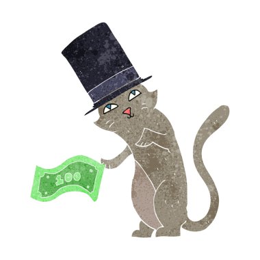 Retro karikatür zengin kedi