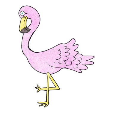 dokulu karikatür flamingo