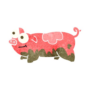 Retro karikatür domuz