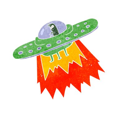 Retro karikatür Ufo