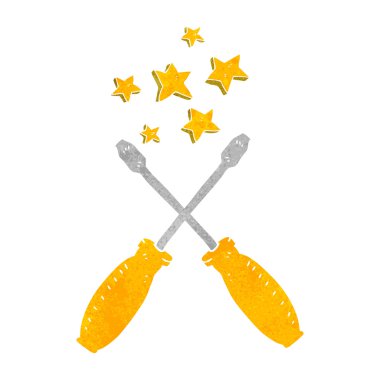 Retro karikatür Tornavidalar