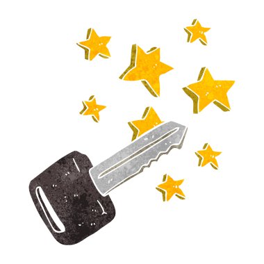 Retro çizgi film araba anahtarı