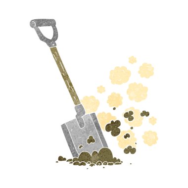 Retro karikatür kürek kir içinde