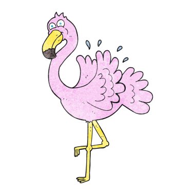 dokulu karikatür flamingo