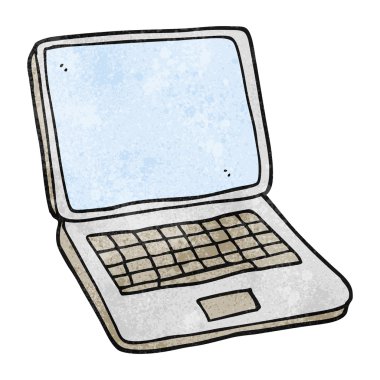 dokulu karikatür dizüstü bilgisayar