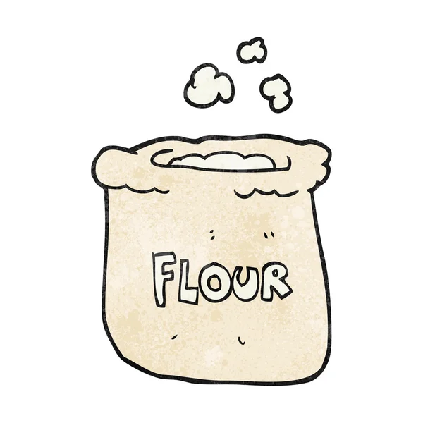Texturierte Cartoon-Tasche aus Mehl — Stockvektor