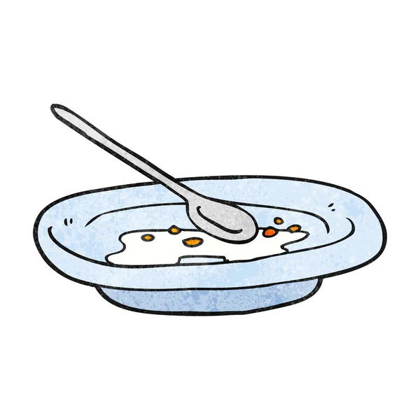 Textura de dibujos animados cuenco de cereales vacío — Vector de stock