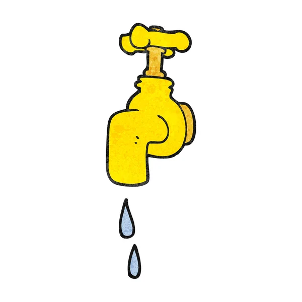 Textured cartoon dripping faucet — Stock Vector