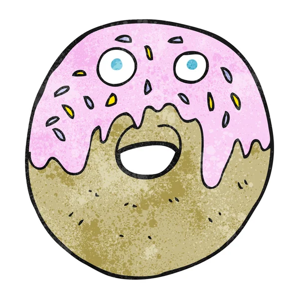 Textured cartoon doughnut — Stock Vector