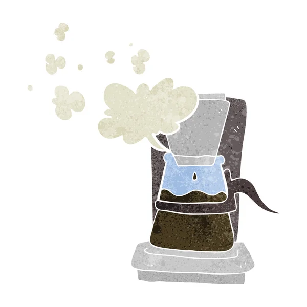 Retro desenho animado gotejamento filtro cafeteira —  Vetores de Stock