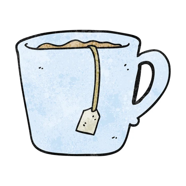 お茶のテクスチャ漫画マグカップ — ストックベクタ