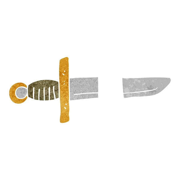 Retro kreslený tetování nůž symbol — Stockový vektor
