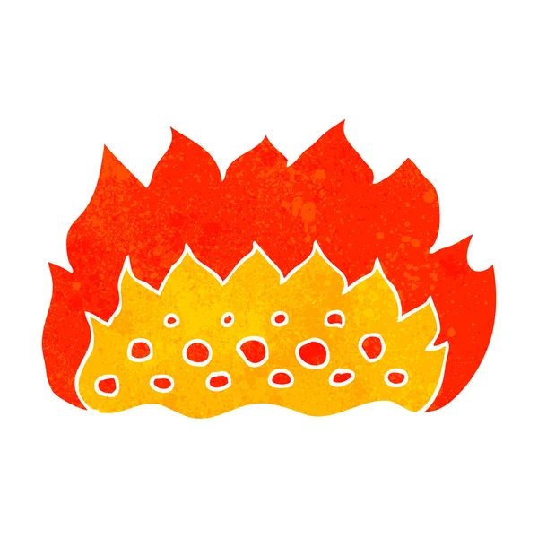 Flammes de dessin animé rétro — Image vectorielle